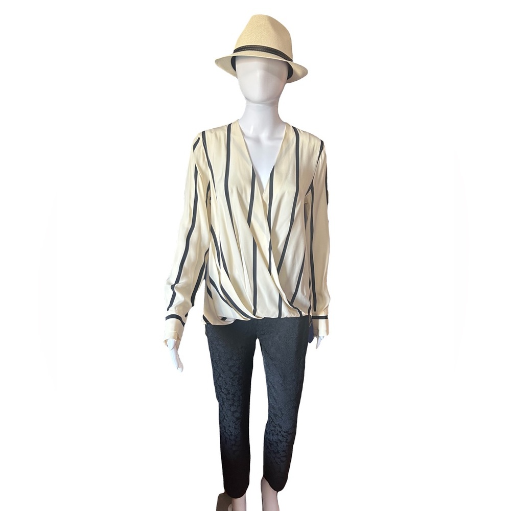 Tan and Black Blouse